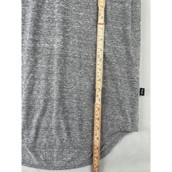 EPTM Shirt Mens M Heather Gray Longline Curved Hem Henley Short Sleeve Made USA - Picture 5 of 6